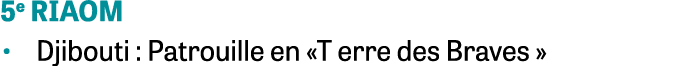 5e RIAOM Djibouti : Patrouille en  T erre des Braves  