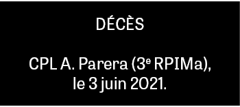 DÉCÈS CPL A  Parera (3e RPIMa), le 3 juin 2021 