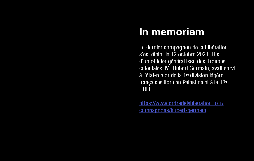 In memoriam Le dernier compagnon de la Libération s est éteint le 12 octobre 2021  Fils d un officier général issu de   