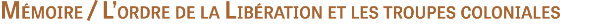 Mémoire   L ordre de la libération et les troupes coloniales