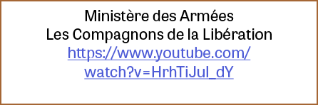 Ministère des Armées Les Compagnons de la Libération https:  www youtube com watch v HrhTiJul_dY 