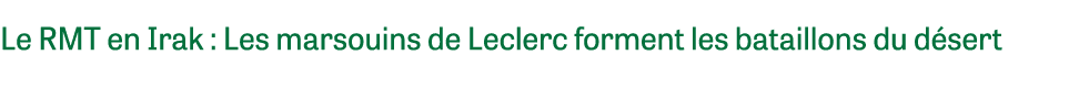 Le RMT en Irak : Les marsouins de Leclerc forment les bataillons du d sert 