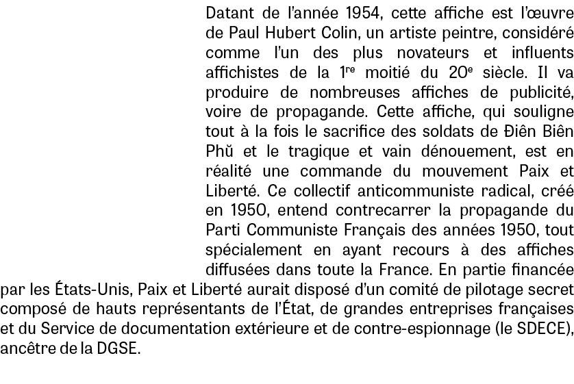 Datant de l’ann e 1954, cette affiche est l’ uvre de Paul Hubert Colin, un artiste peintre, consid r comme l’un des ...