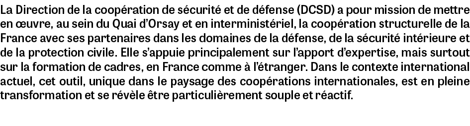 La Direction de la coop ration de s curit et de d fense (DCSD) a pour mission de mettre en  uvre, au sein du Quai d’...