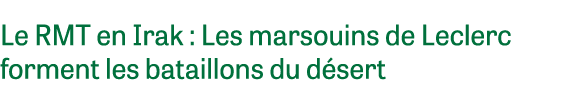 Le RMT en Irak : Les marsouins de Leclerc forment les bataillons du d sert 