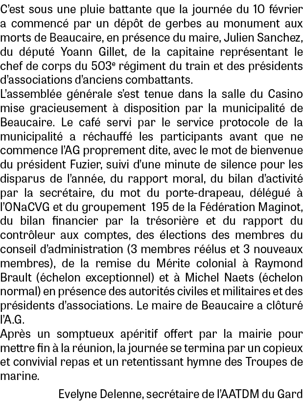 C’est sous une pluie battante que la journ e du 10 f vrier a commenc par un d p t de gerbes au monument aux morts de...