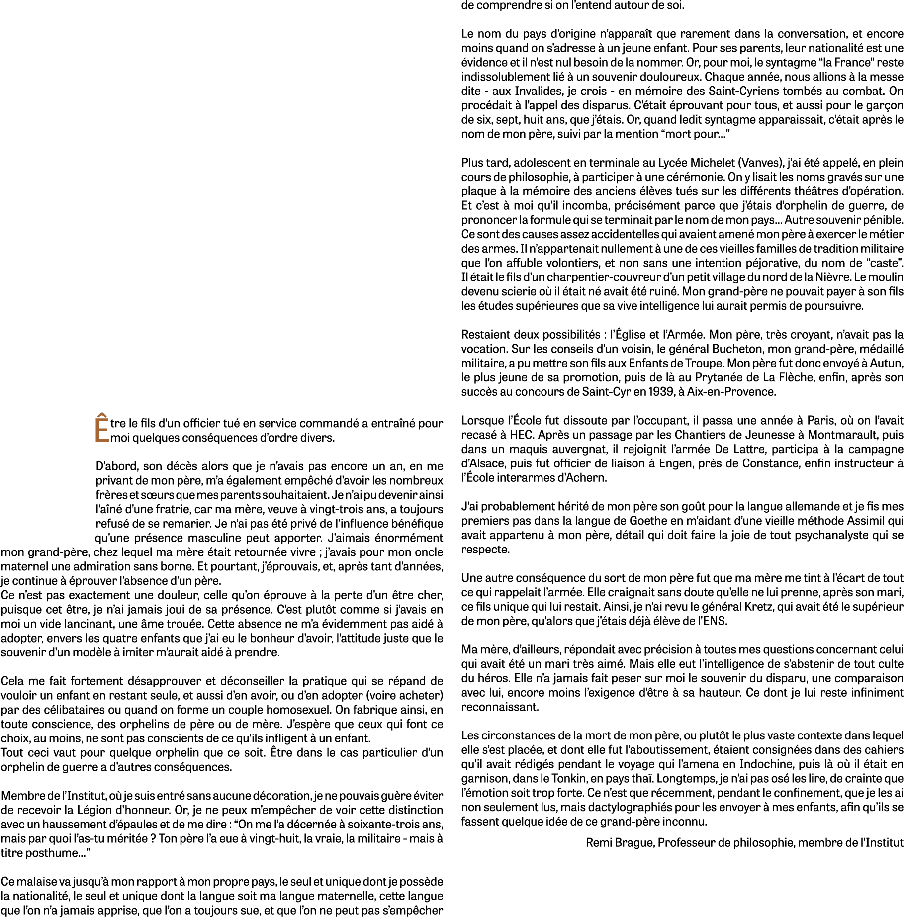  tre le fils d’un officier tu en service command  a entra n  pour moi quelques cons quences d’ordre divers. D’abord,...
