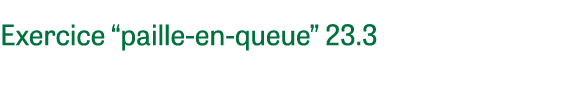 Exercice “paille en queue” 23.3 
