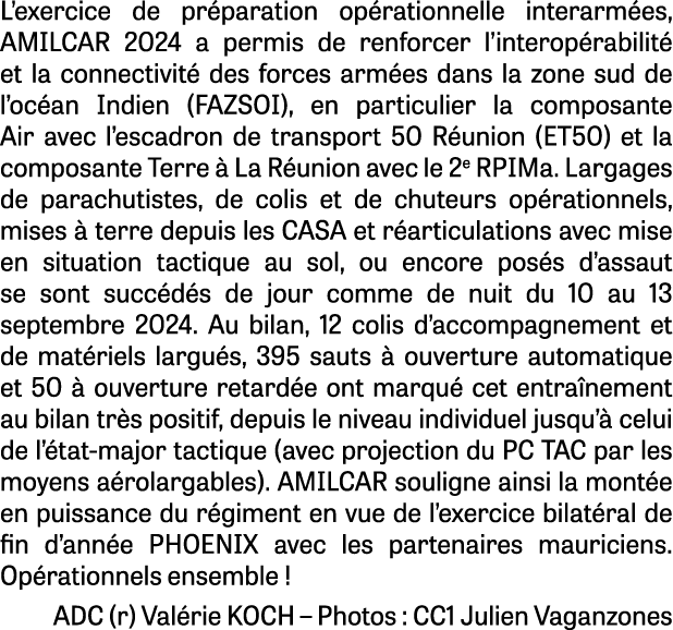 L’exercice de pr paration op rationnelle interarm es, AMILCAR 2024 a permis de renforcer l’interop rabilit et la con...