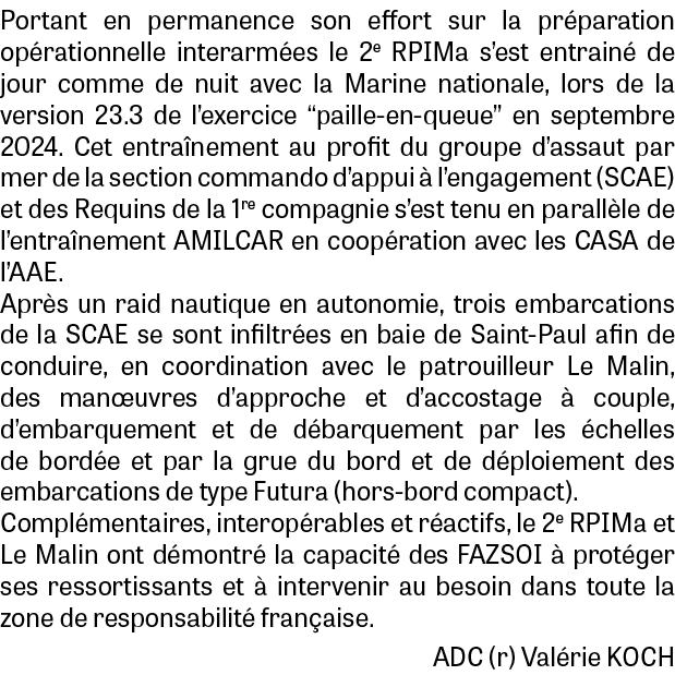 Portant en permanence son effort sur la pr paration op rationnelle interarm es le 2e RPIMa s’est entrain de jour com...