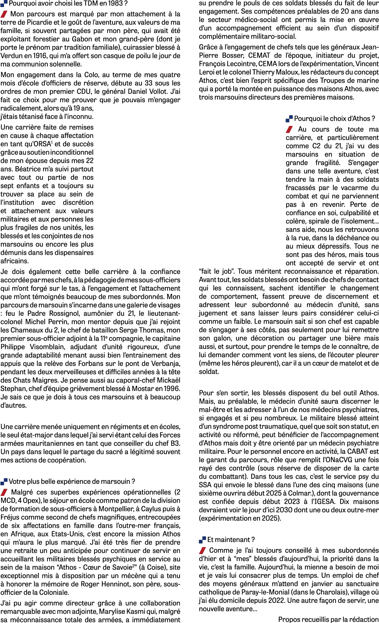 . Pourquoi avoir choisi les TDM en 1983 ? / Mon parcours est marqu par mon attachement   la terre de Picardie et le ...