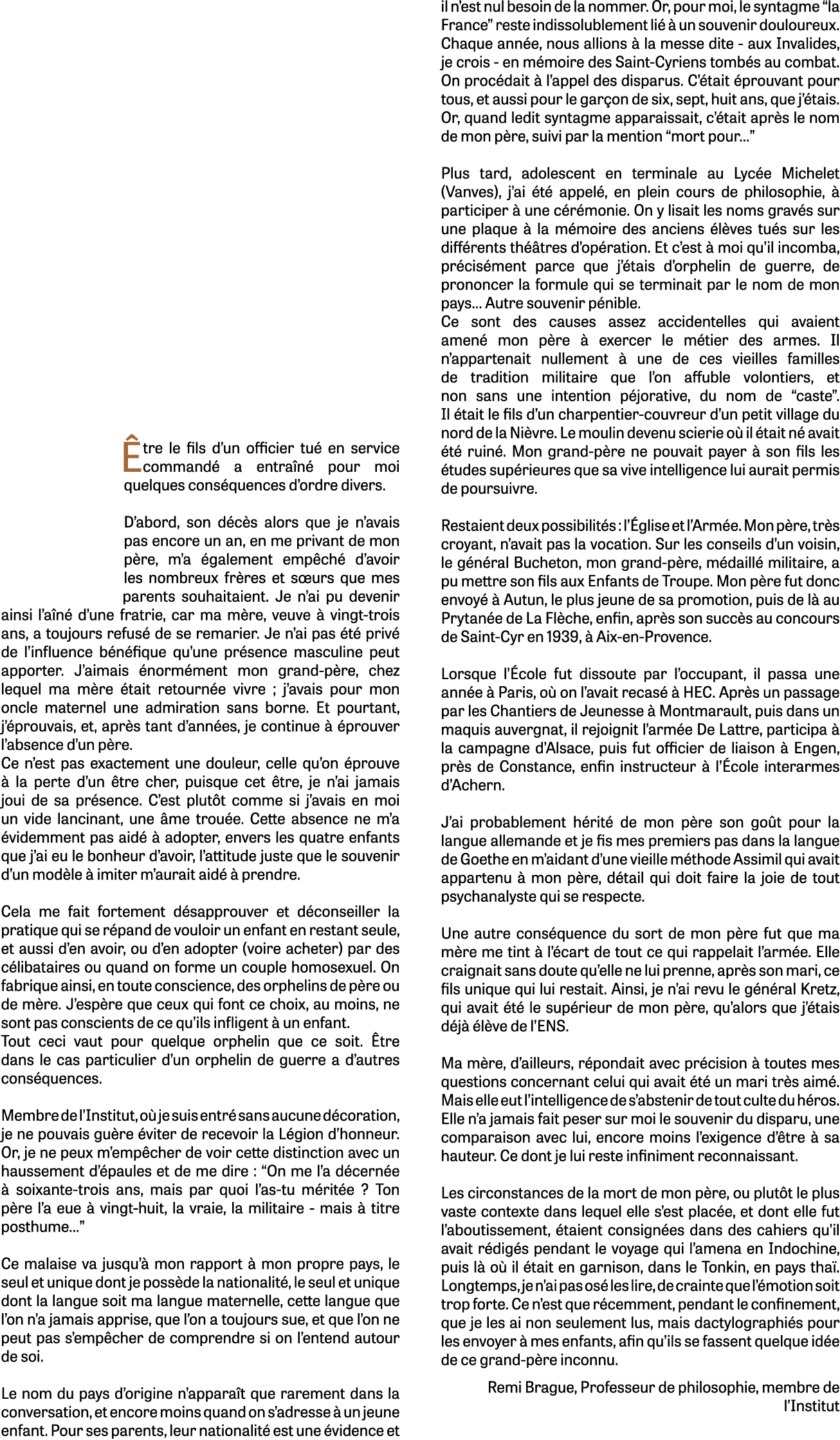 tre le fils d’un officier tu en service command  a entra n  pour moi quelques cons quences d’ordre divers. D’abord,...