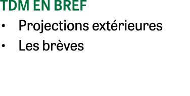 Tdm en bref • Projections ext rieures • Les br ves