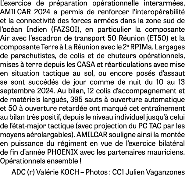 L’exercice de pr paration op rationnelle interarm es, AMILCAR 2024 a permis de renforcer l’interop rabilit et la con...