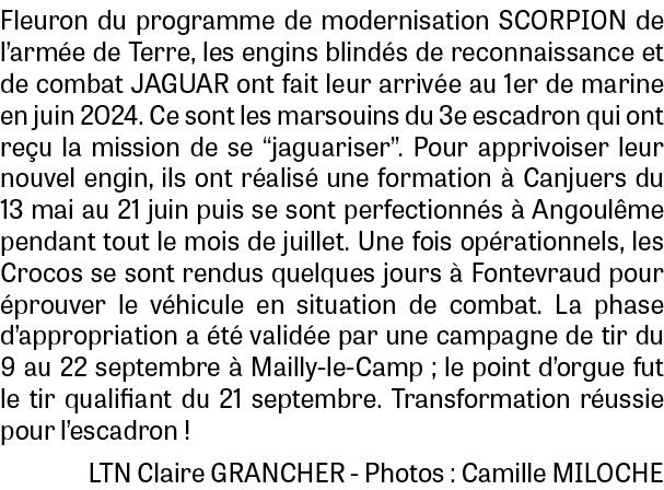 Fleuron du programme de modernisation SCORPION de l’arm e de Terre, les engins blind s de reconnaissance et de combat...