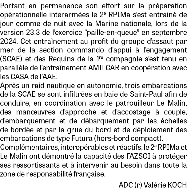 Portant en permanence son effort sur la pr paration op rationnelle interarm es le 2e RPIMa s’est entrain de jour com...