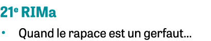 21e RIMa • Quand le rapace est un gerfaut…