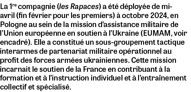 La 1re compagnie (les Rapaces) a t  d ploy e de mi avril (fin f vrier pour les premiers)   octobre 2024, en Pologne ...