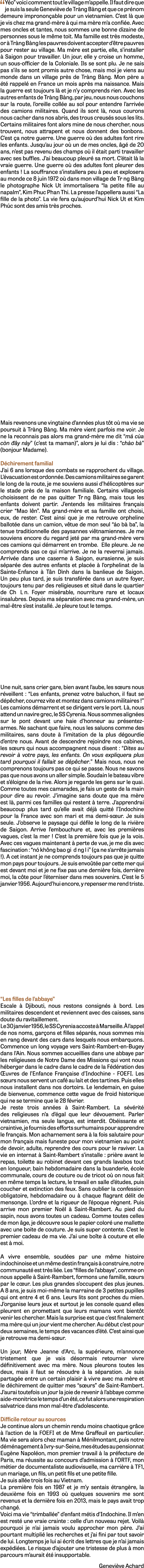 “ Y o” voici comment tout le village m’appelle. Il faut dire que je suis la seule Genevi ve de Tr ng B ng et que ce p...