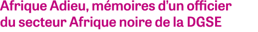 Afrique Adieu, m moires d’un officier du secteur Afrique noire de la DGSE