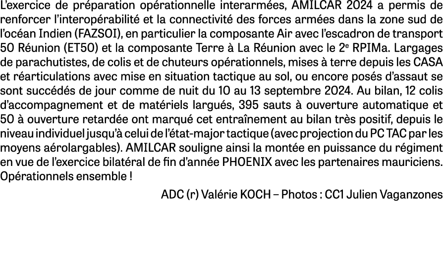 L’exercice de pr paration op rationnelle interarm es, AMILCAR 2024 a permis de renforcer l’interop rabilit et la con...