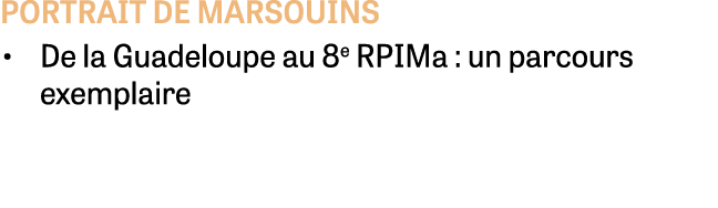 portrait de marsouins • De la Guadeloupe au 8e RPIMa : un parcours exemplaire 