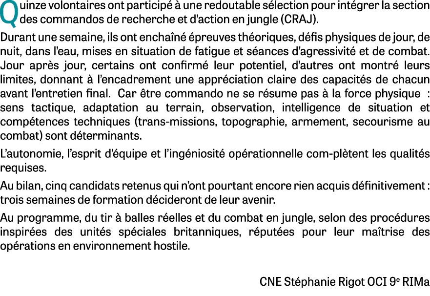Quinze volontaires ont particip   une redoutable s lection pour int grer la section des commandos de recherche et d’...