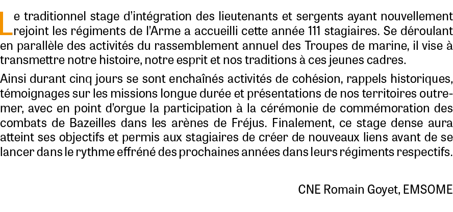 Le traditionnel stage d’int gration des lieutenants et sergents ayant nouvellement rejoint les r giments de l’Arme a ...