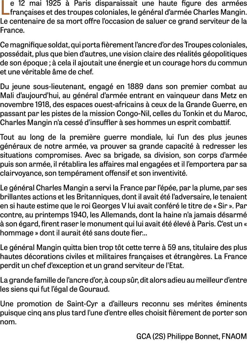 Le 12 mai 1925  Paris disparaissait une haute figure des arm es fran aises et des troupes coloniales, le g n ral d’a...