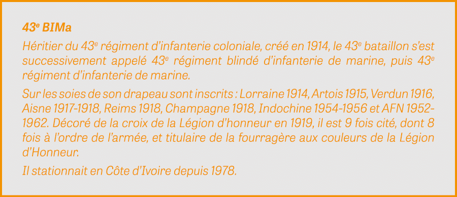 43e BIMa H ritier du 43e r giment d’infanterie coloniale, cr  en 1914, le 43e bataillon s’est successivement appel  ...