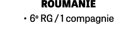 ROUMANIE • 6e RG / 1 compagnie