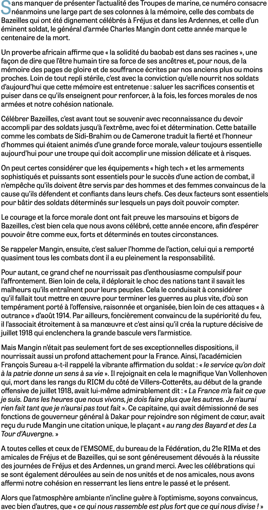 Sans manquer de pr senter l’actualit des Troupes de marine, ce num ro consacre n anmoins une large part de ses colon...