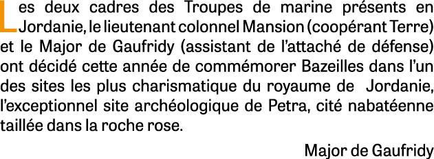 Les deux cadres des Troupes de marine pr sents en Jordanie, le lieutenant colonnel Mansion (coop rant Terre) et le Ma...