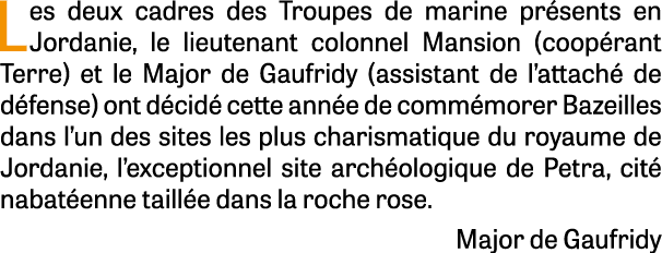 Les deux cadres des Troupes de marine pr sents en Jordanie, le lieutenant colonnel Mansion (coop rant Terre) et le Ma...