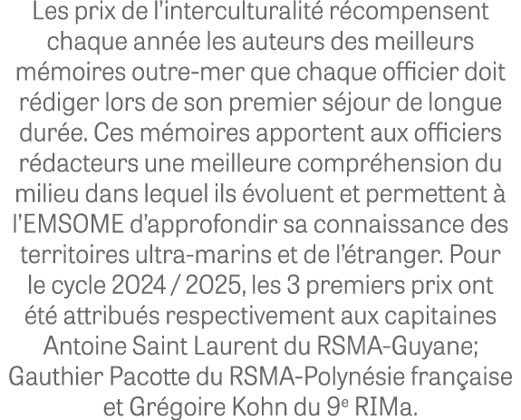 Les prix de l’interculturalit r compensent chaque ann e les auteurs des meilleurs m moires outre mer que chaque offi...