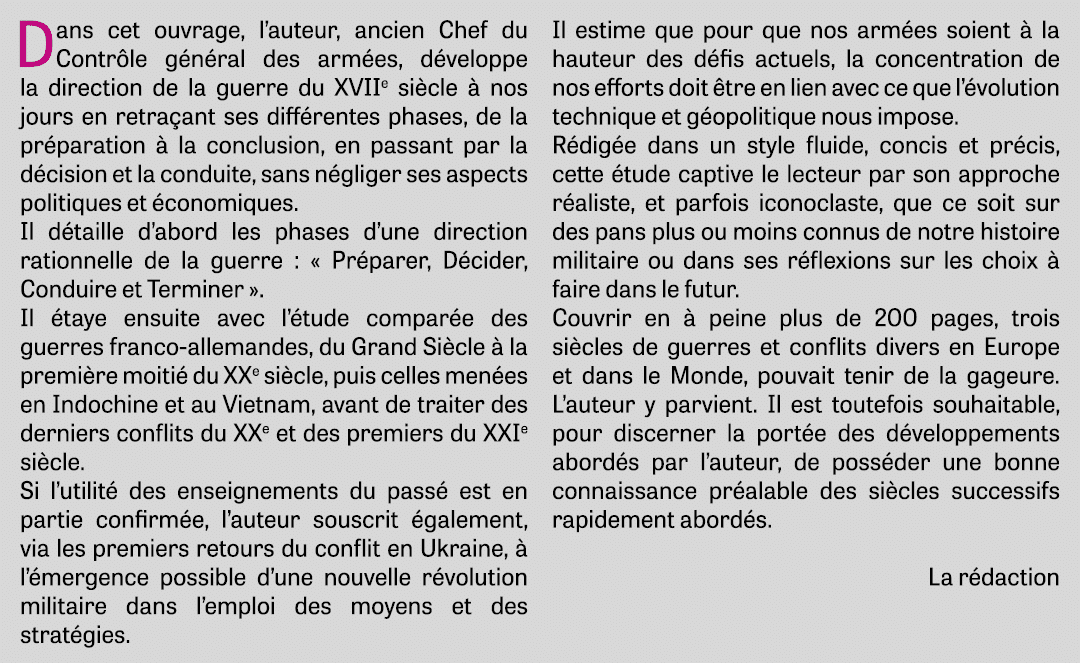 Dans cet ouvrage, l’auteur, ancien Chef du Contr le g n ral des arm es, d veloppe la direction de la guerre du XVIIe ...