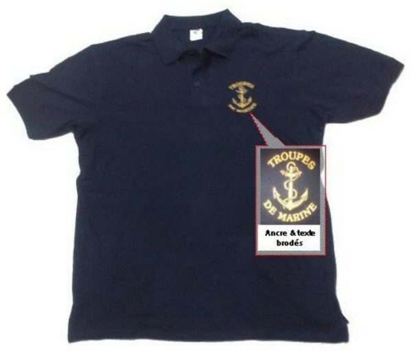 Polo TDM bleu 100% coton brodé