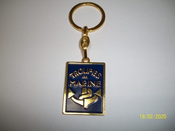 Porte clé bleu et or