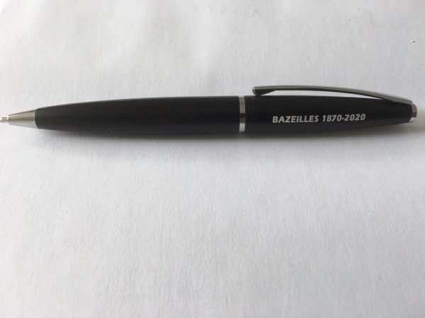 Stylo métallique  gravé "Bazeilles 1870-2020"