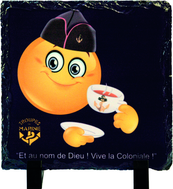 Ardoise 15cmX15cm sur chevalet de présentation "EMOJI CALOT"
