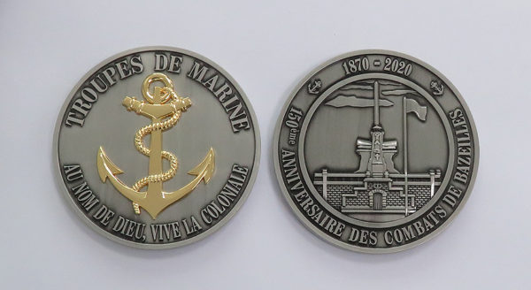 Médaille commémorative Bazeilles 1870-2020 de 70mm livrée en écrin luxe