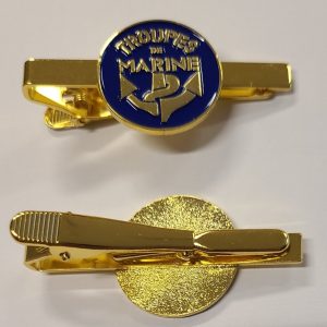 Pince à cravate Bleue TDM modèle rond.