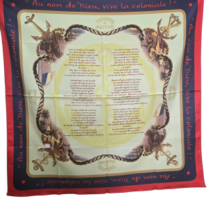 Foulard TDM polyester 89cm X 89 cm Hymne de l'infanterie de Marine